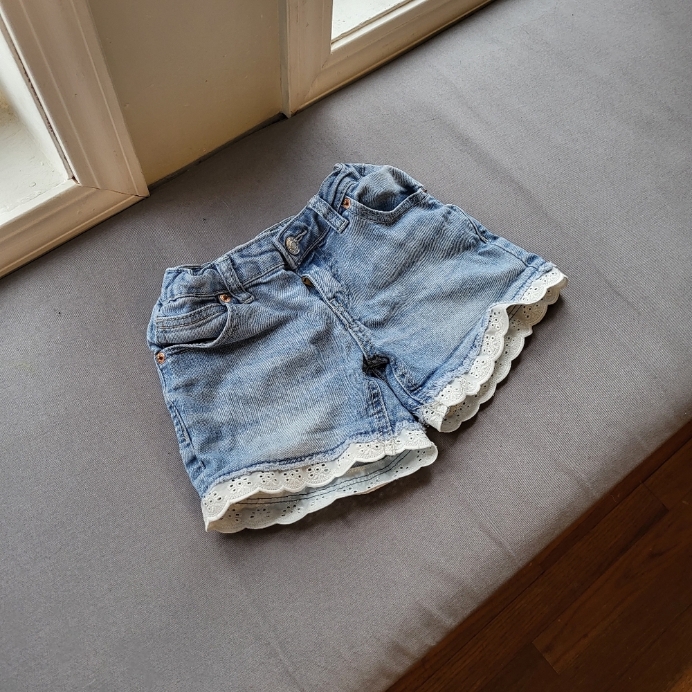 Cat a jack girl Jean shorts white detailing